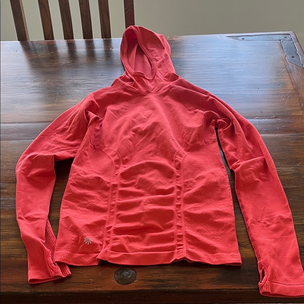 Athleta Vibrant Red Long Sleeve Hooded Top